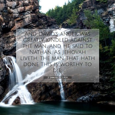 Picture 07 - 2 Samuel 12:5 ASV - And David's anger was greatly kindled against the - Bible Verse Picture