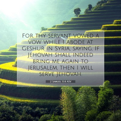 Picture 07 - 2 Samuel 15:8 ASV - For thy servant vowed a vow while I abode at - Bible Verse Picture