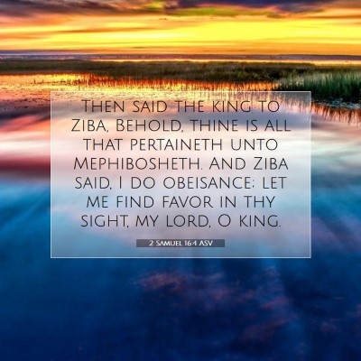 Picture 07 - 2 Samuel 16:4 ASV - Then said the king to Ziba, Behold, thine is all - Bible Verse Picture