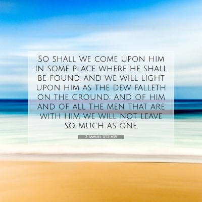 Picture 07 - 2 Samuel 17:12 ASV - So shall we come upon him in some place where he - Bible Verse Picture