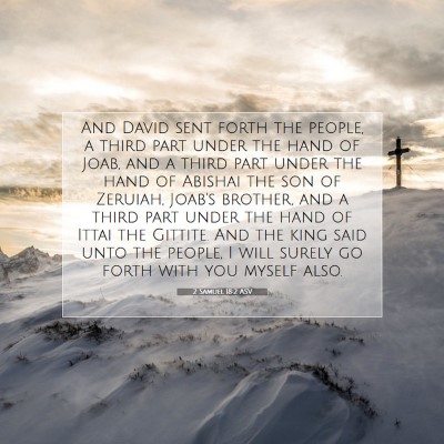 Picture 07 - 2 Samuel 18:2 ASV - And David sent forth the people, a third part - Bible Verse Picture
