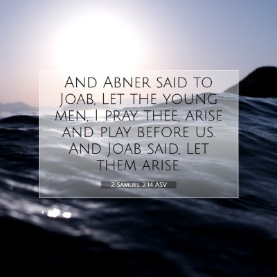 Picture 07 - 2 Samuel 2:14 ASV - And Abner said to Joab, Let the young men, I pray - Bible Verse Picture