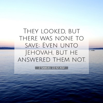 Picture 07 - 2 Samuel 22:42 ASV - They looked, but there was none to save; Even - Bible Verse Picture