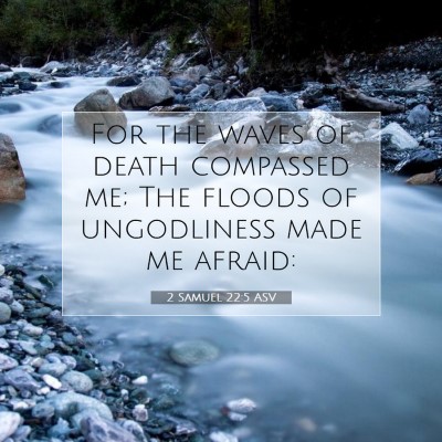 Picture 07 - 2 Samuel 22:5 ASV - For the waves of death compassed me; The floods - Bible Verse Picture