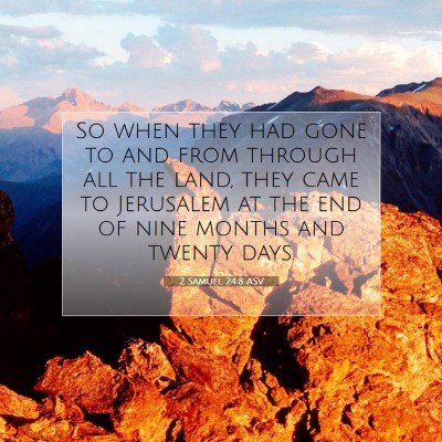 Picture 07 - 2 Samuel 24:8 ASV - So when they had gone to and from through all the - Bible Verse Picture