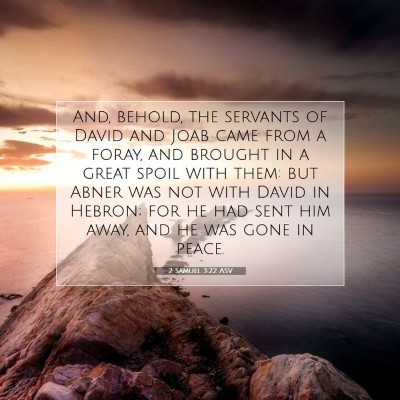 Picture 07 - 2 Samuel 3:22 ASV - And, behold, the servants of David and Joab came - Bible Verse Picture
