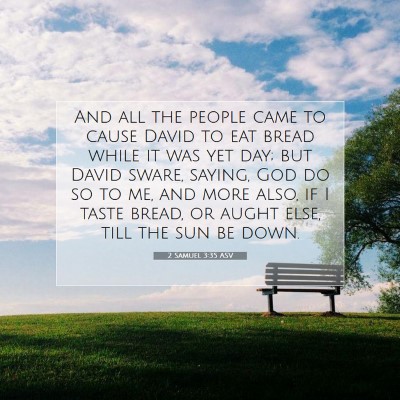 Picture 07 - 2 Samuel 3:35 ASV - And all the people came to cause David to eat - Bible Verse Picture