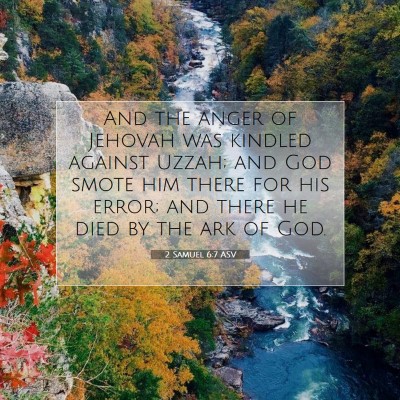 Picture 07 - 2 Samuel 6:7 ASV - And the anger of Jehovah was kindled against - Bible Verse Picture