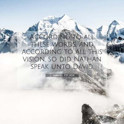 Picture 07 - 2 Samuel 7:17 ASV - According to all these words, and according to - Bible Verse Picture