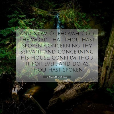 Picture 07 - 2 Samuel 7:25 ASV - And now, O Jehovah God, the word that thou hast - Bible Verse Picture