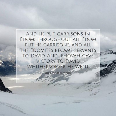 Picture 07 - 2 Samuel 8:14 ASV - And he put garrisons in Edom; throughout all Edom - Bible Verse Picture