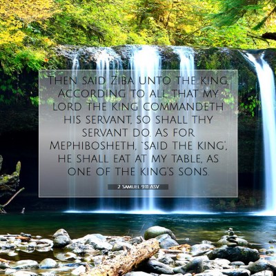 Picture 07 - 2 Samuel 9:11 ASV - Then said Ziba unto the king, According to all - Bible Verse Picture