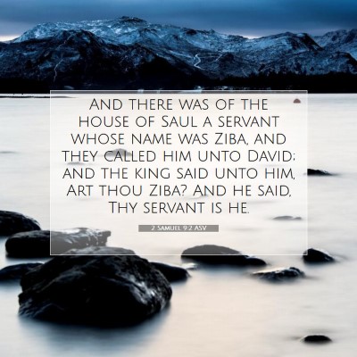 Picture 07 - 2 Samuel 9:2 ASV - And there was of the house of Saul a servant - Bible Verse Picture