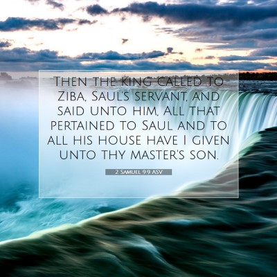 Picture 07 - 2 Samuel 9:9 ASV - Then the king called to Ziba, Saul's servant, and - Bible Verse Picture