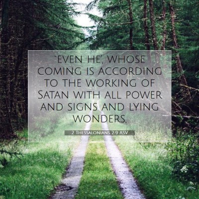 Picture 07 - 2 Thessalonians 2:9 ASV - `even he', whose coming is according to the - Bible Verse Picture