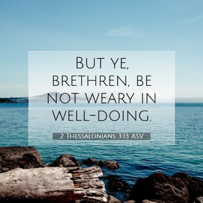 Picture 07 - 2 Thessalonians 3:13 ASV - But ye, brethren, be not weary in - Bible Verse Picture
