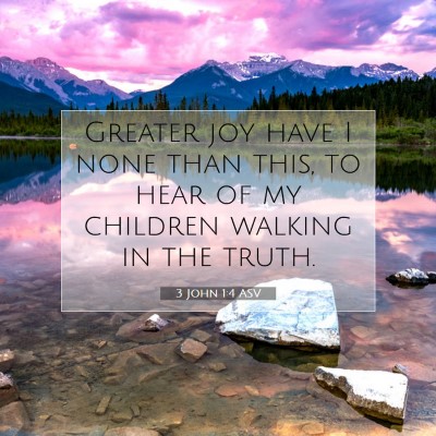 Picture 07 - 3 John 1:4 ASV - Greater joy have I none than this, to hear of my - Bible Verse Picture