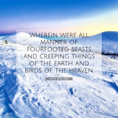 Picture 07 - Acts 10:12 ASV - wherein were all manner of fourfooted beasts and - Bible Verse Picture