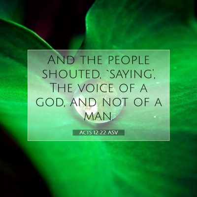 Picture 07 - Acts 12:22 ASV - And the people shouted, `saying', The voice of a - Bible Verse Picture