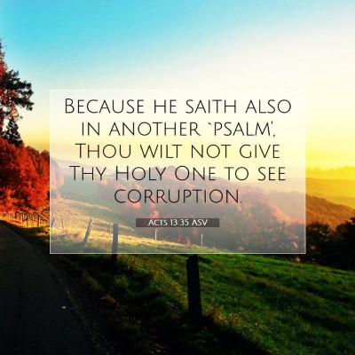 Picture 07 - Acts 13:35 ASV - Because he saith also in another `psalm', Thou - Bible Verse Picture
