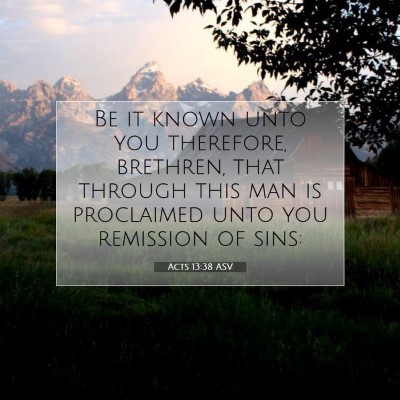 Picture 07 - Acts 13:38 ASV - Be it known unto you therefore, brethren, that - Bible Verse Picture