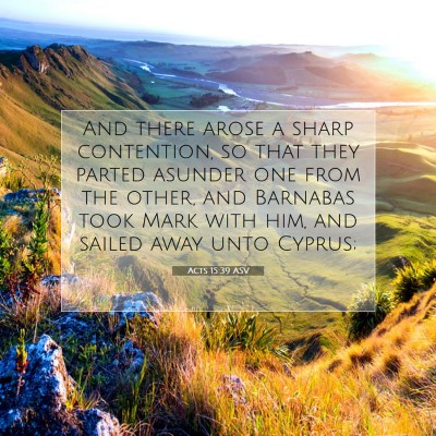 Picture 07 - Acts 15:39 ASV - And there arose a sharp contention, so that they - Bible Verse Picture
