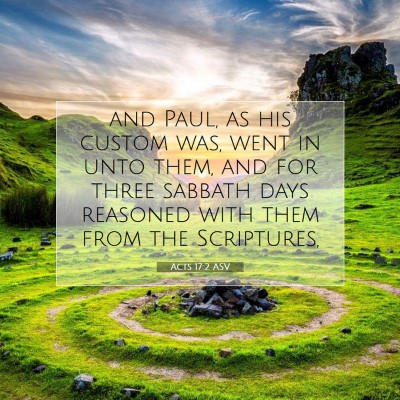 Picture 07 - Acts 17:2 ASV - and Paul, as his custom was, went in unto them, - Bible Verse Picture