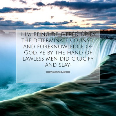 Picture 07 - Acts 2:23 ASV - him, being delivered up by the determinate - Bible Verse Picture