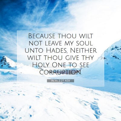 Picture 07 - Acts 2:27 ASV - Because thou wilt not leave my soul unto Hades, - Bible Verse Picture