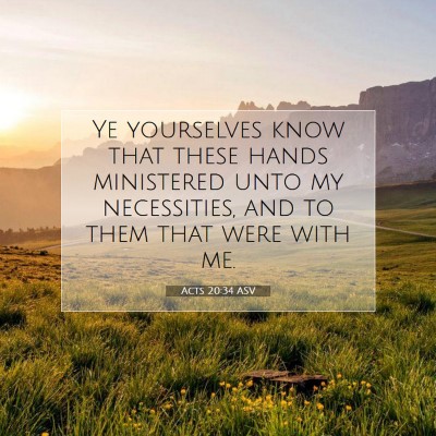 Picture 07 - Acts 20:34 ASV - Ye yourselves know that these hands ministered - Bible Verse Picture