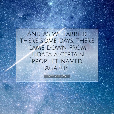 Picture 07 - Acts 21:10 ASV - And as we tarried there some days, there came - Bible Verse Picture