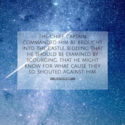 Picture 07 - Acts 22:24 ASV - the chief captain commanded him be brought into - Bible Verse Picture