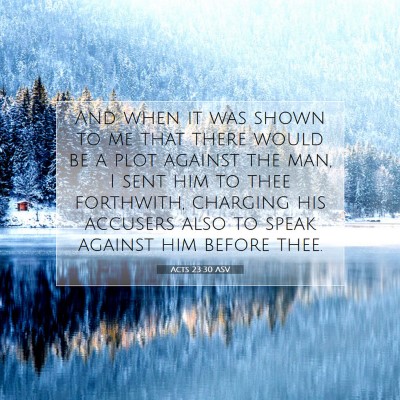 Picture 07 - Acts 23:30 ASV - And when it was shown to me that there would be a - Bible Verse Picture