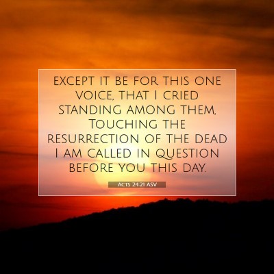 Picture 07 - Acts 24:21 ASV - except it be for this one voice, that I cried - Bible Verse Picture