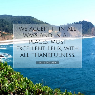 Picture 07 - Acts 24:3 ASV - we accept it in all ways and in all places, most - Bible Verse Picture