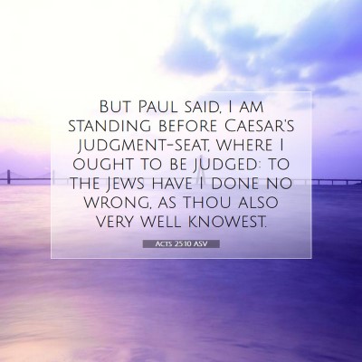 Picture 07 - Acts 25:10 ASV - But Paul said, I am standing before Caesar's - Bible Verse Picture