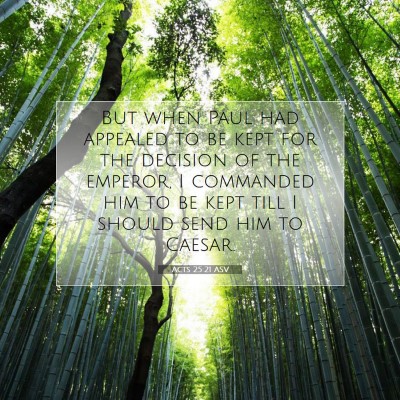 Picture 07 - Acts 25:21 ASV - But when Paul had appealed to be kept for the - Bible Verse Picture
