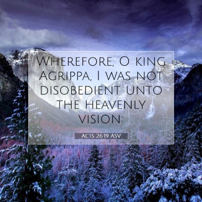 Picture 07 - Acts 26:19 ASV - Wherefore, O king Agrippa, I was not disobedient - Bible Verse Picture