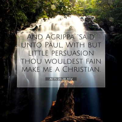 Picture 07 - Acts 26:28 ASV - And Agrippa `said' unto Paul, With but little - Bible Verse Picture