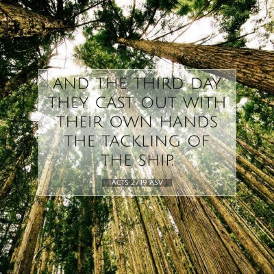 Picture 07 - Acts 27:19 ASV - and the third day they cast out with their own - Bible Verse Picture