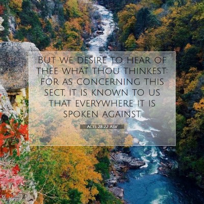 Picture 07 - Acts 28:22 ASV - But we desire to hear of thee what thou thinkest: - Bible Verse Picture