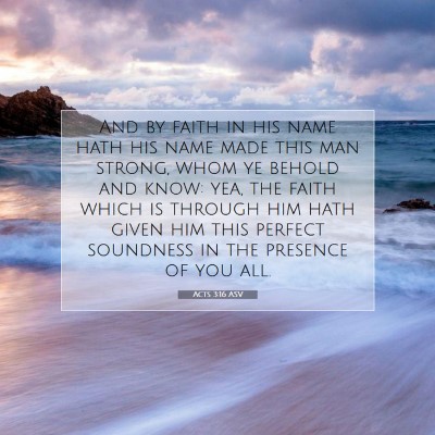 Picture 07 - Acts 3:16 ASV - And by faith in his name hath his name made this - Bible Verse Picture