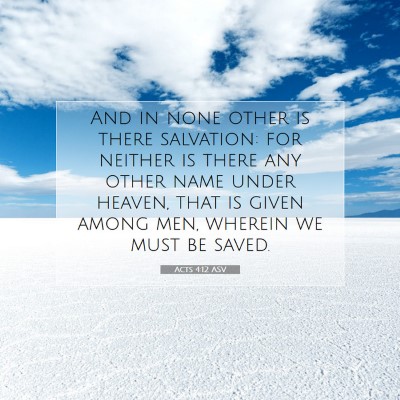 Picture 07 - Acts 4:12 ASV - And in none other is there salvation: for neither - Bible Verse Picture