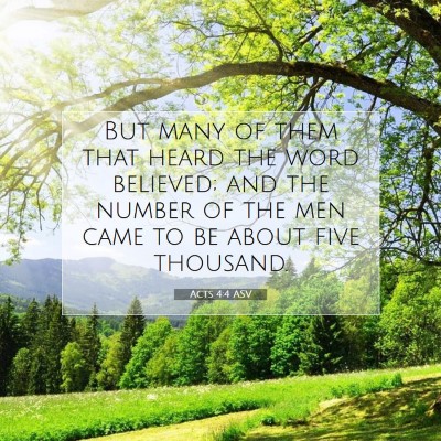 Picture 07 - Acts 4:4 ASV - But many of them that heard the word believed; - Bible Verse Picture