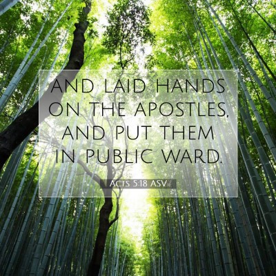 Picture 07 - Acts 5:18 ASV - and laid hands on the apostles, and put them in - Bible Verse Picture