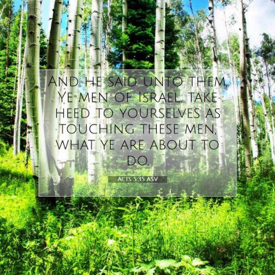 Picture 07 - Acts 5:35 ASV - And he said unto them, Ye men of Israel, take - Bible Verse Picture