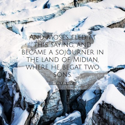 Picture 07 - Acts 7:29 ASV - And Moses fled at this saying, and became a - Bible Verse Picture