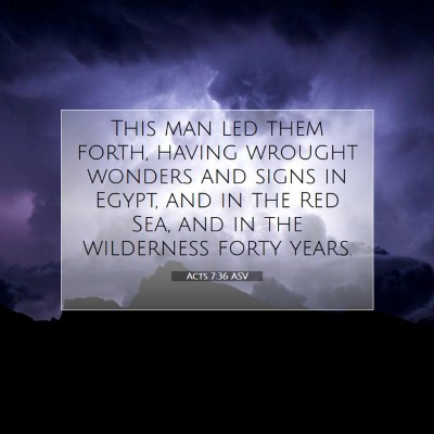 Picture 07 - Acts 7:36 ASV - This man led them forth, having wrought wonders - Bible Verse Picture