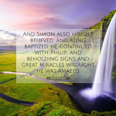 Picture 07 - Acts 8:13 ASV - And Simon also himself believed: and being - Bible Verse Picture