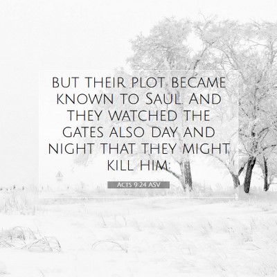 Picture 07 - Acts 9:24 ASV - but their plot became known to Saul. And they - Bible Verse Picture